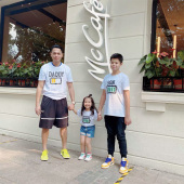 母子装 夏款 母女装 休闲白色短袖 2021新款 T恤一家三口装 创意亲子装