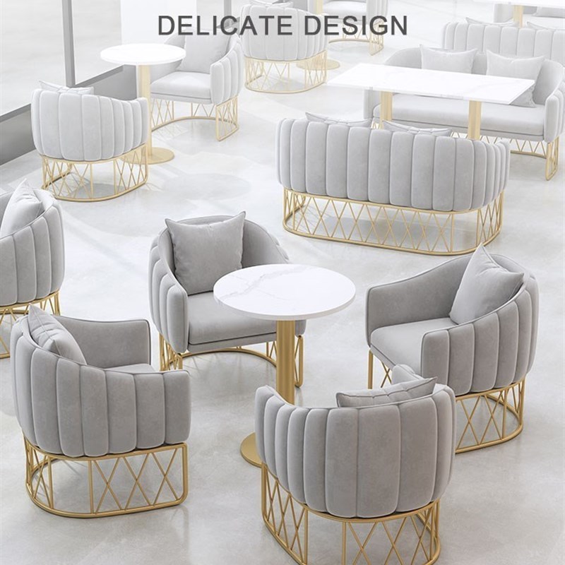 奶茶店桌椅组合网红简约北欧咖啡厅甜品店汉堡店折叠桌子卡座沙发