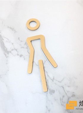 创意小人卫生间标识牌亚克力立体男女洗手间指示牌厕所导向门牌