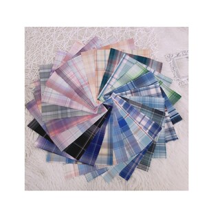 JK格裙面料小样彩色全涤格子小布头拼接diy拼料娃衣发圈发卡布料