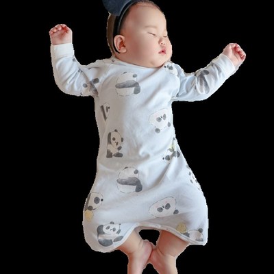 宝宝睡袋婴儿分腿一体式新生儿睡衣薄春夏空调儿童家居服四季通用