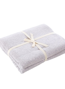 超柔日式天竺棉全棉被套针织棉亲肤裸睡单双人200230纯棉条纹被罩