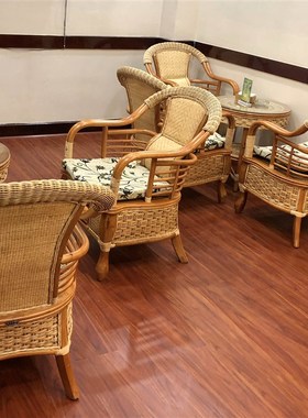 包邮真藤沙发三件套五件套藤椅茶几组合天然藤椅茶楼客厅休闲椅