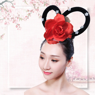 大号桃夭舞蹈头饰丫鬟七仙女头饰古典舞蹈古装头饰演出汉服假发套