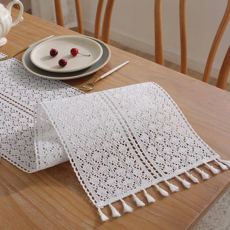 法式轻奢桌旗钩针茶几电视柜子鞋柜盖布长条布艺桌旗茶席茶桌垫布,居家布艺,桌旗,淘宝优惠券,粉丝福利购,淘宝优惠卷