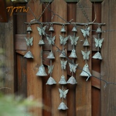 复古铸铁风铃挂件美式 乡村蝴蝶小鸟装 饰铃铛庭院店铺阳台