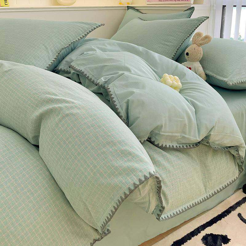 高级纯棉水洗棉床上四件套全棉宿舍床品简约被套床单三件套床笠款,农用物资,其他肥料,淘宝优惠券,粉丝福利购,淘宝优惠卷