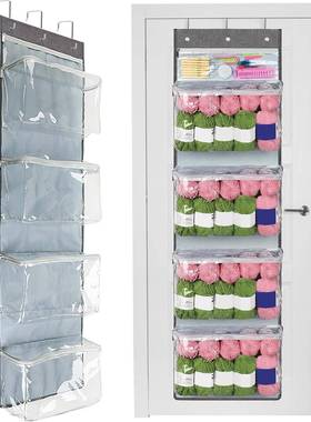 新款壁挂式收纳包多功能门后收纳袋纱线灰色防尘毛线挂包