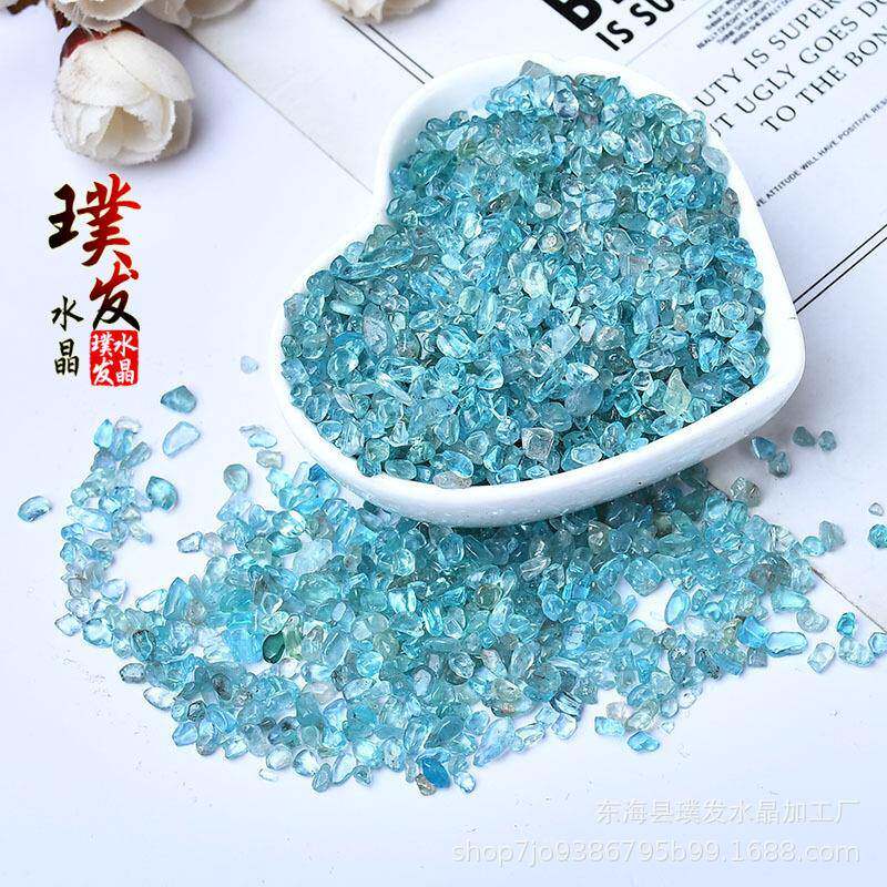 天然磷灰石碎石透体磷灰石颗粒鱼缸铺垫粘画滴胶儿童淘矿宝石