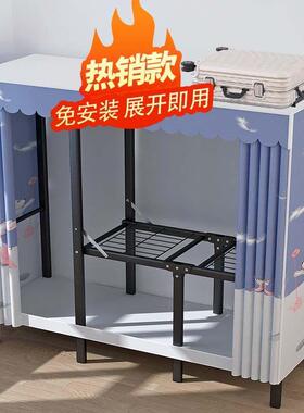 衣柜家用卧室免安装架折式布46586易衣柜加厚钢简易叠衣橱简组装