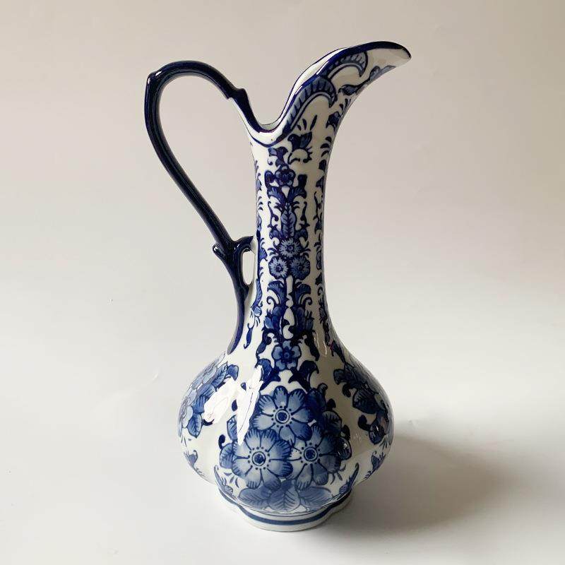 单耳手提青花瓷花瓶陶件瓷BDK青复式古花中插花客厅家居装饰摆简,橡塑材料及制品,工业陶瓷,淘宝优惠券,粉丝福利购,淘宝优惠卷