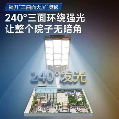 RJU长感苏热销款一体化太阳能路灯智能控光庭控应院防水壁遥灯