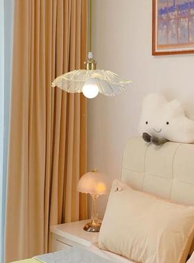 餐厅床吊灯荷花002003创意纹吊灯波头LED灯玻璃大气现简代约温馨