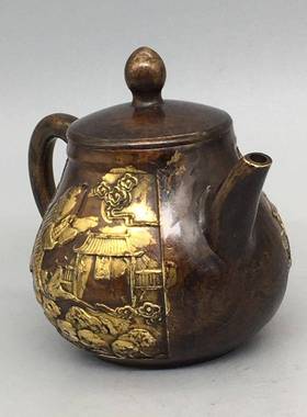 铜器YX-10-08工艺品藏跃小钱壶鱼龙门小壶福壶禄寿小钟馗引收福小