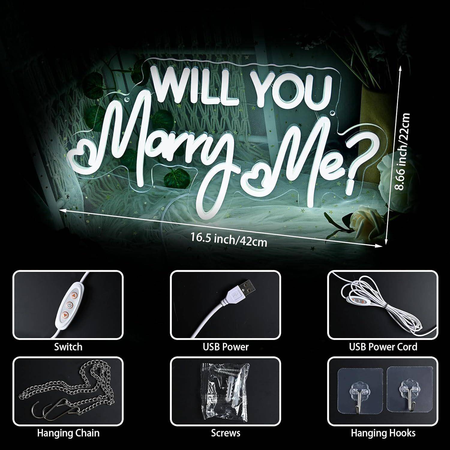 marryme人节霓NJH虹灯求婚装饰灯布置造型灯氛围l灯发光情ed灯牌