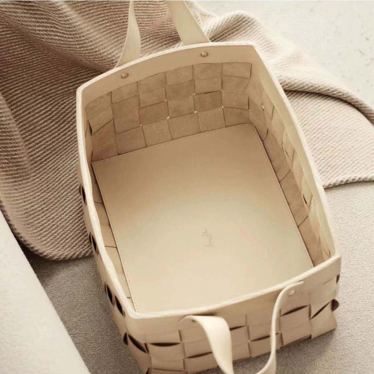 革手工编织收纳筐网红皮脏IKK衣篓筐家用收纳篮衣柜置物设软装饰