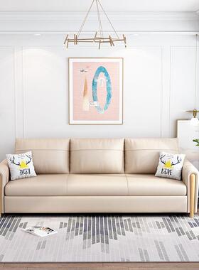 折叠沙书发床多功能小户型客厅房两可拆洗IVC推拉伸缩储物实用木