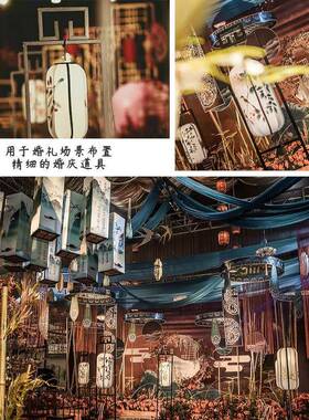 庆道具汉唐式F959M8S9婚宫灯婚路引汉唐礼仿古铁艺中国风中三联灯