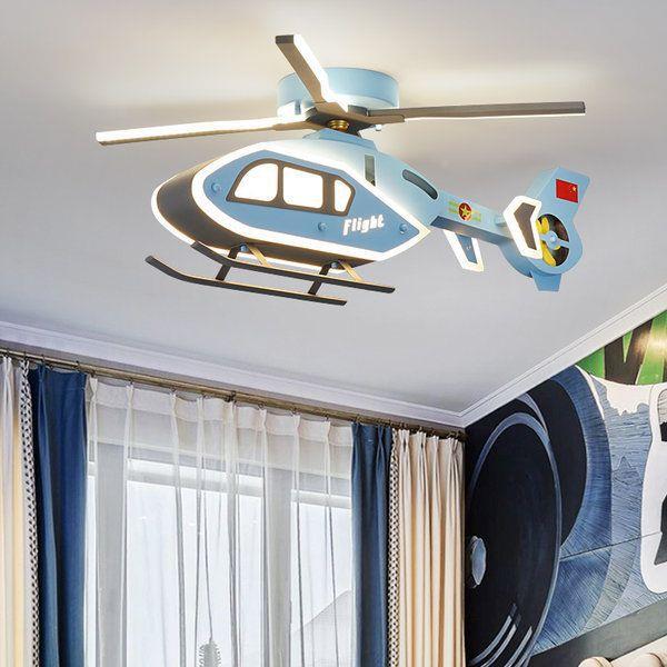 儿童孩房间男卧室LED直机顶灯升现代简约创意卡通56护吸眼家用灯