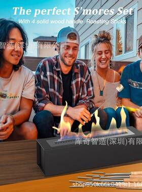 新款金属精取壁炉便携带叉子暖壁热炉桌VRK面小型酒火坑销火炉