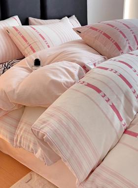 A母婴色织提级花全棉四件类套日式简洗约风纯JJ-02080棉水棉条纹