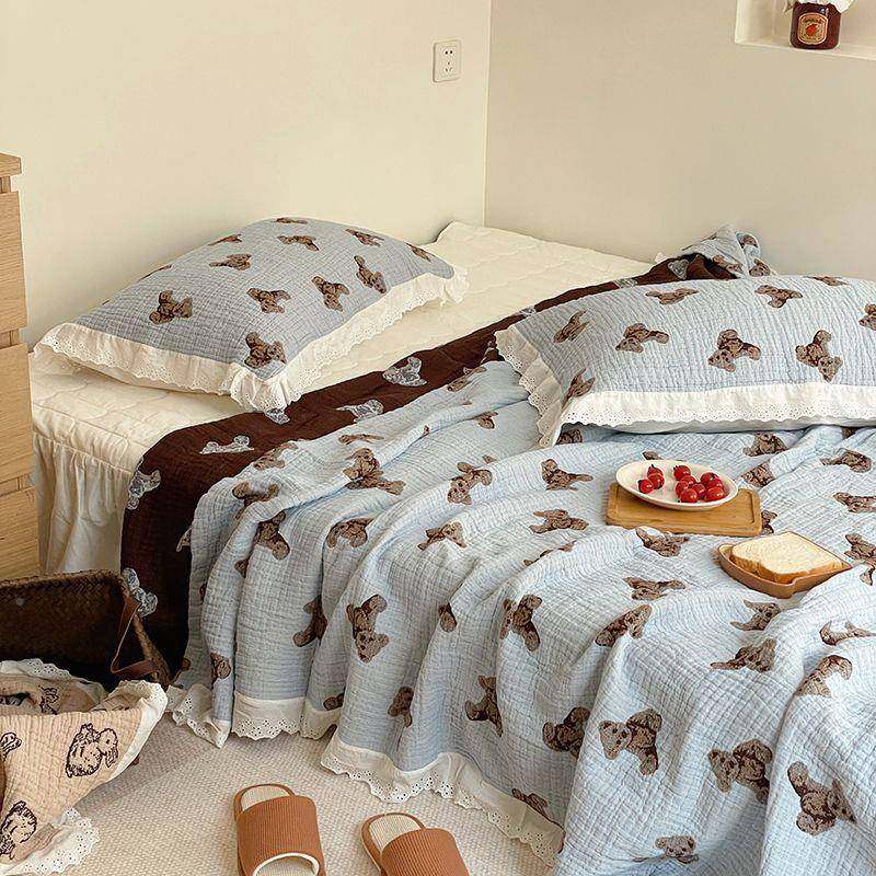 韩六层棉布毛巾纱被长绒床盖USQ床单棉夏季纯棉版夏凉被花边全棉,床上用品,床单,淘宝优惠券,粉丝福利购,淘宝优惠卷