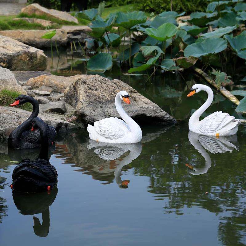 仿真浮水天鹅雕户外墅别庭院花园天鹅园公园池塘水池塑林景观装饰