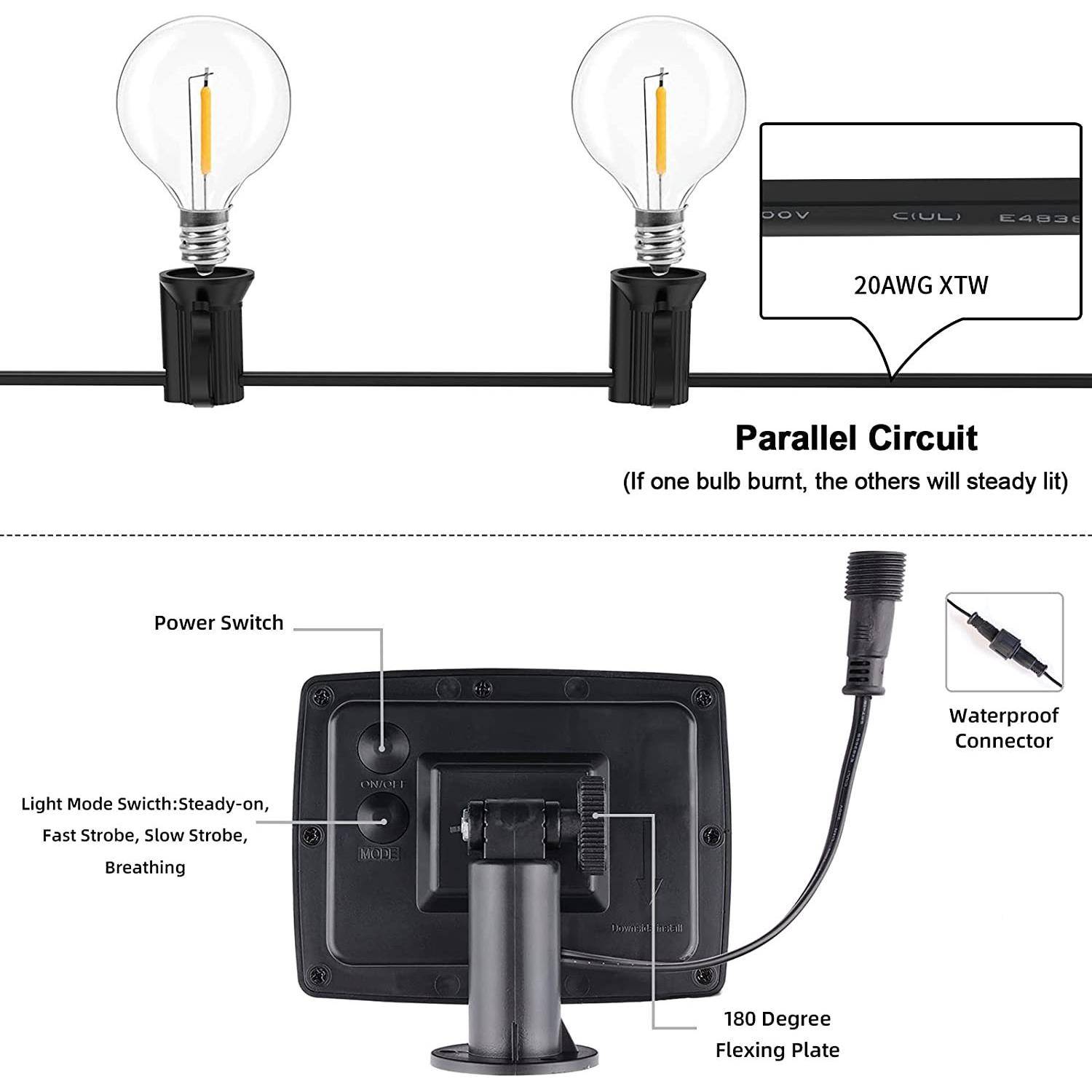 新款4G0太阳能LED灯太串量25FVXHT气泡球氛围大防水露营G40阳能