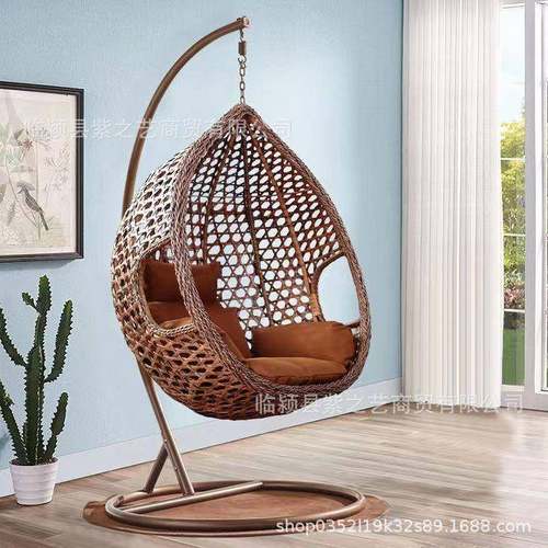 户外吊篮椅藤编吊台秋千双人123吊椅室内红鸟巢阳摇椅家用休网闲