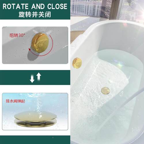 浴缸排水管水下器连体浴缸移去水无品牌/管软管动盆浴缸带溢水澡