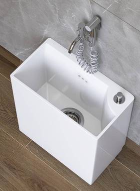 阳台型瓷EYI拖你把池迷小号长方形池小尺寸窄小墩布池陶拖布池小