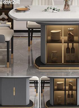 岩板餐桌家用实木感现代简约轻奢#CZ166香可伸小户新型餐桌缩椅20