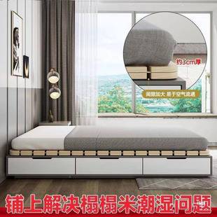 榻榻米床架防潮127排骨地铺折叠透子气护腰板实木松木架隔床潮架