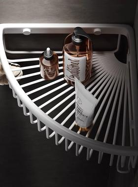 全铜浴室三角OXP置物收奶白加大卫生间壁角挂篮淋浴房转角纳三架