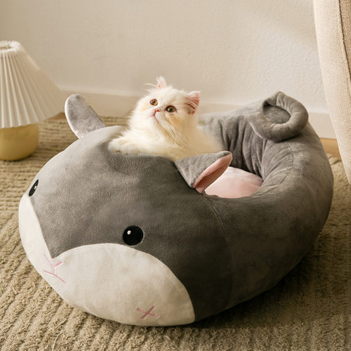 猫窝冬季可爱动物造型猫咪半封闭屋床保暖狗窝小型犬狗狗宠物用品