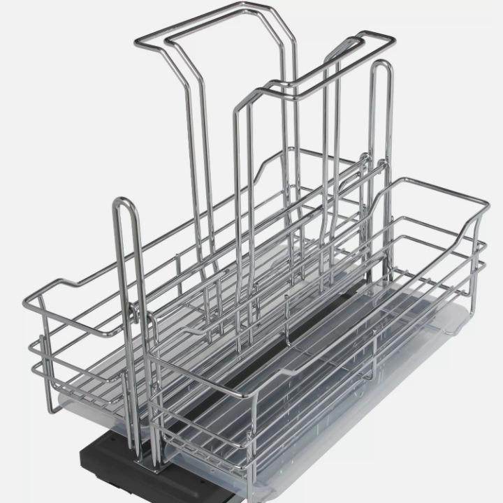 滑出式水槽下收纳架拉出式活动橱柜抽屉收纳篮架滑动式厨柜滑轨架