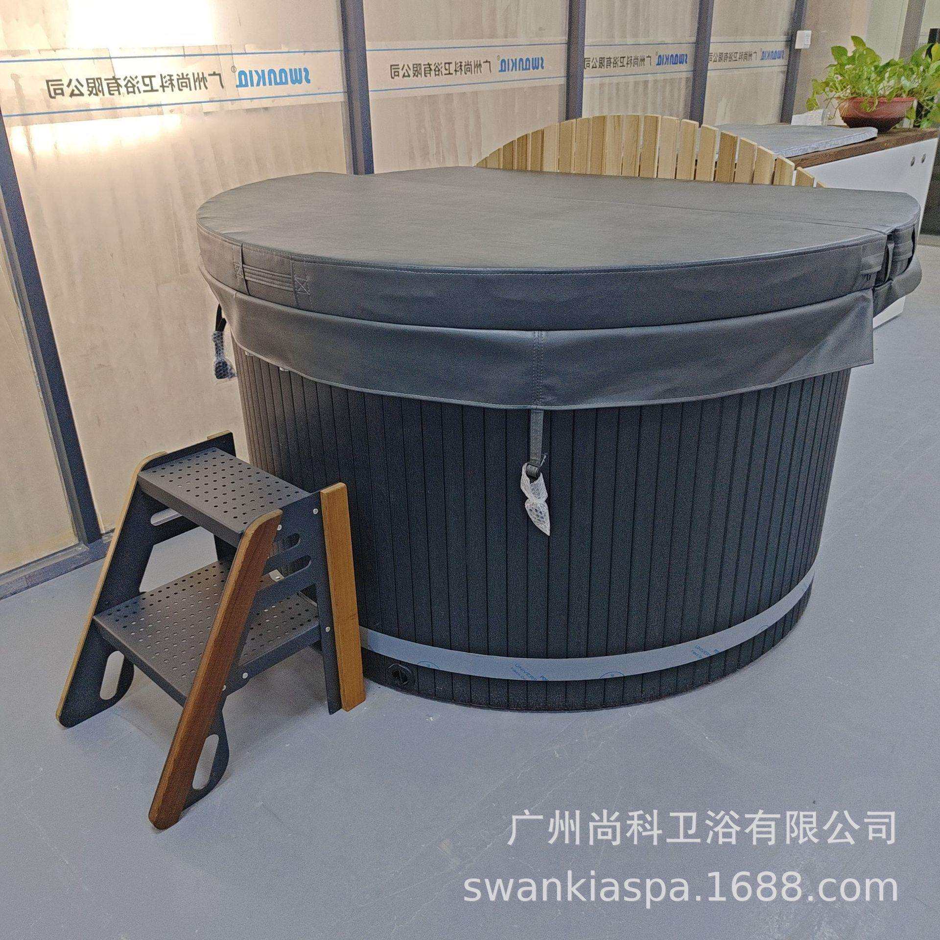 工厂直销双人使用木制热水池室外烧材炉温泉热水浴缸红雪松浴桶