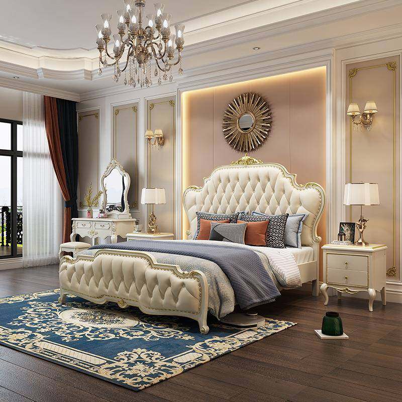 千巢欧式真皮床双人床1.8米主卧实木雕花卧室家具现代简约公主床,机械设备,其他机械设备,淘宝优惠券,粉丝福利购,淘宝优惠卷