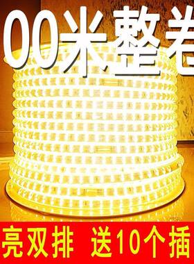 led灯带高亮变光家用客厅吊顶户外跑马光带220Vled灯条一件起批