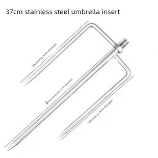 采购产品钓鱼不锈钢伞叉插入到地面,三角叉,加粗和长杆支架,地面