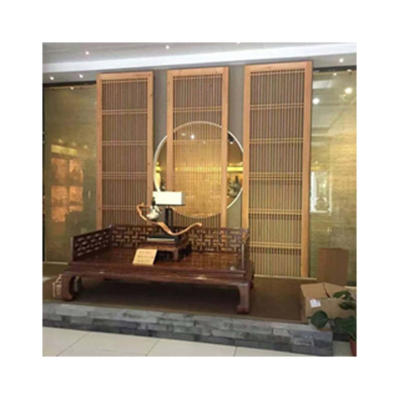 创意新中式仿古门窗 樟子松木屏风中式花窗 镂空背景隔断玄关装饰图片