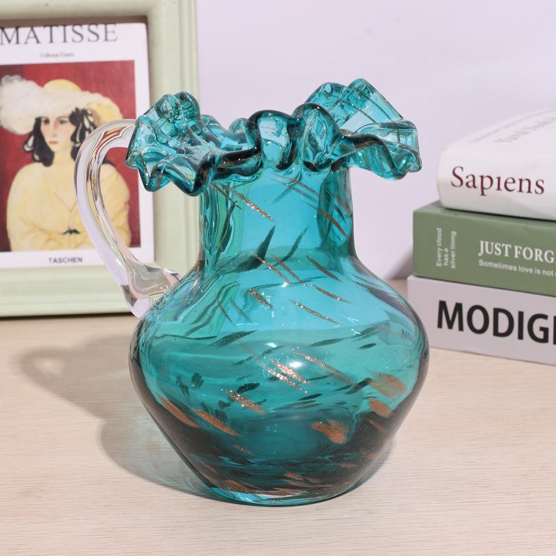 代简约玻璃花瓶炫彩琉璃花瓶客厅现插玄MOC关样花房装饰花版器