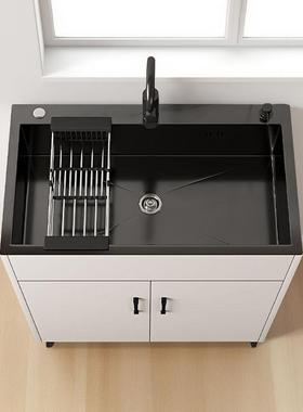 房厨单槽不锈钢柜子台水槽一体橱柜洗碗简易洗菜GLG家用出面池租