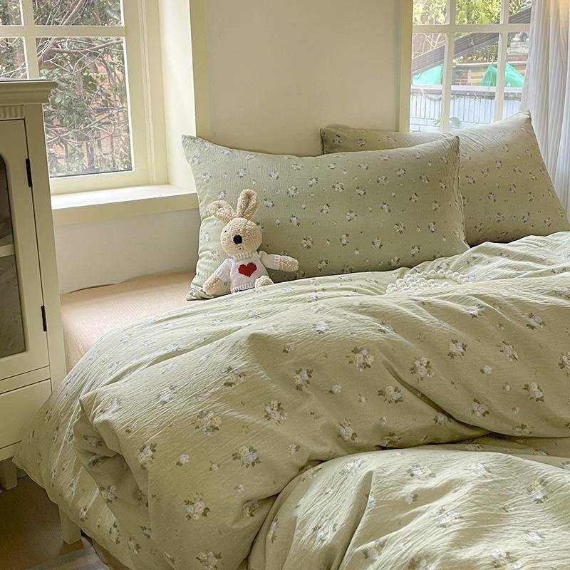 202新861云感针款5织棉双层纱四件套件套三被套床上被套床单