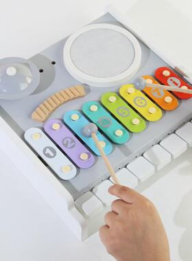 木制钢琴乐台玩具多功能音乐玩VZQ具锻炼音手孩子眼调早协教儿童