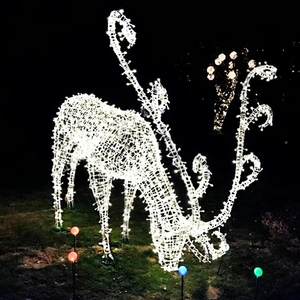 麋鹿造公型灯大型l意ed户防水景观创led麋鹿灯光秀园商场灯外串草