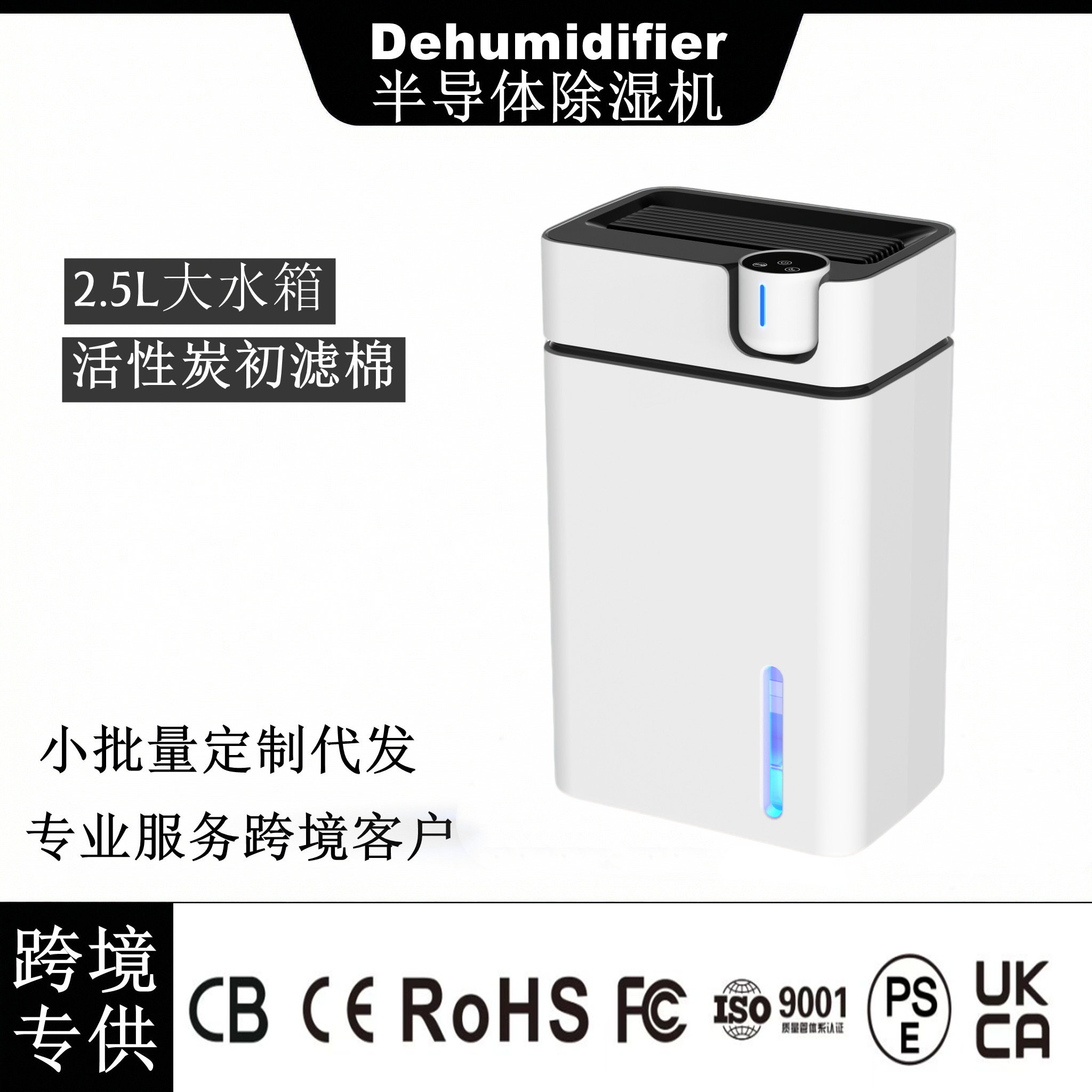 跨境爆款除湿机家用小型半导体 负离子净化吸湿回南天除潮亚马逊