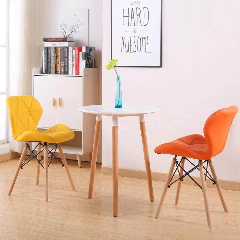 PU布艺蝴蝶椅办洽谈家用餐椅时尚椅凳创子公伊姆斯椅布艺意HST休