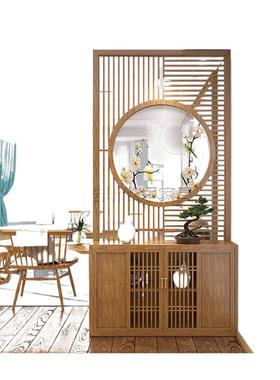 屏新中式实玄关储物34541柜木风隔断客厅现代艺术装饰镂空栅格遮