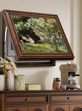 莫奈电画复古美式电表MUT装油饰画2025新款免打孔箱遮挡配电盒闸